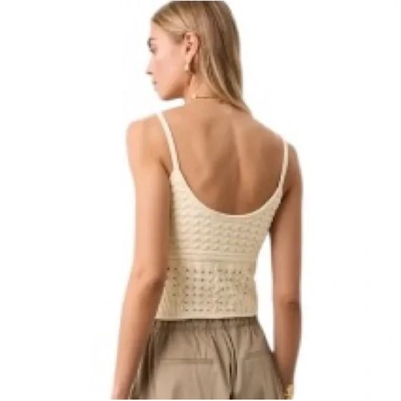Jason Wu Crochet Knit Tank Top in Ivory Cream Size Large - Picture 3 of 7